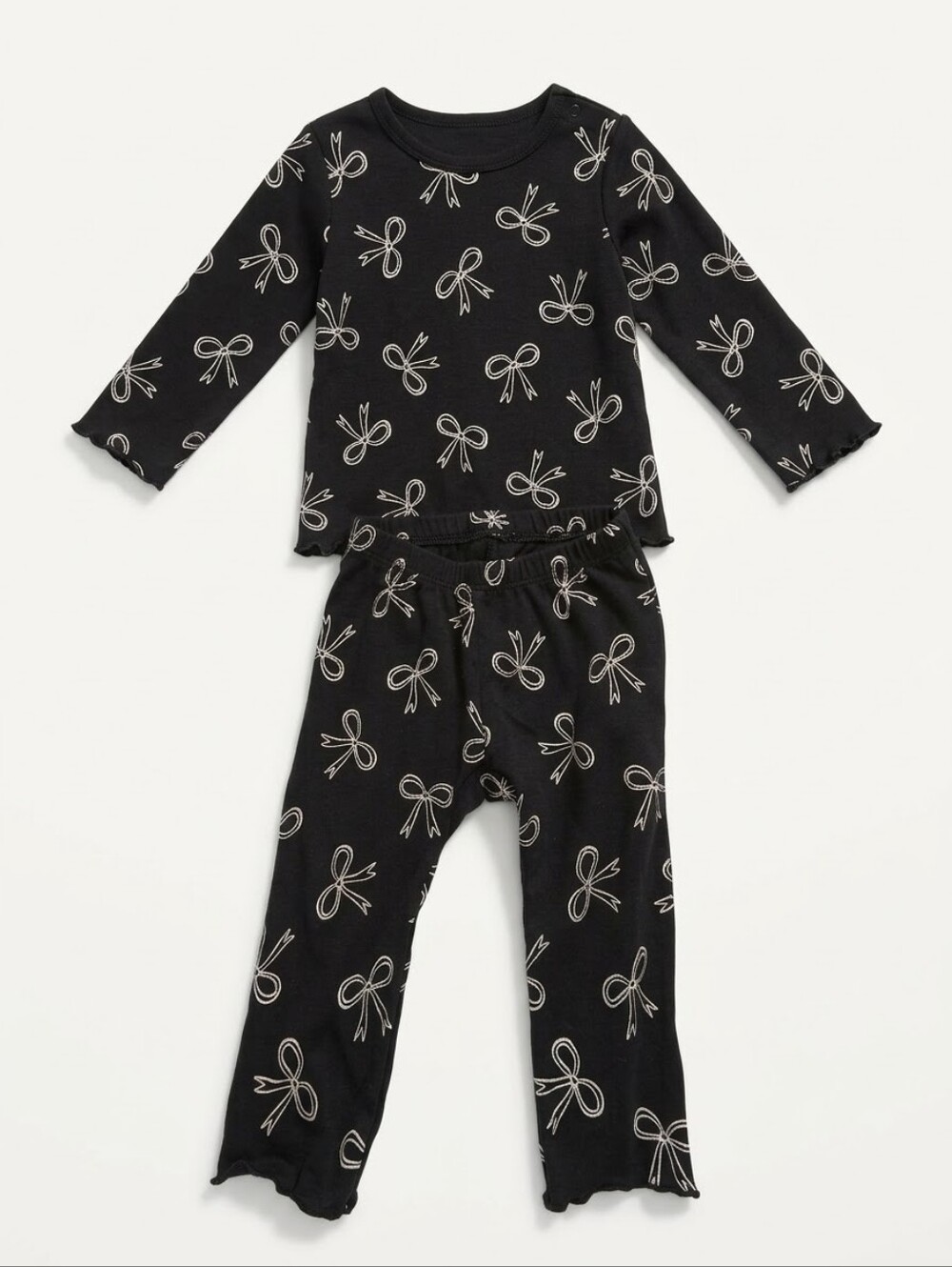 Cat And Jack Baby Girls Outfit Set In Black With White Bows 12m